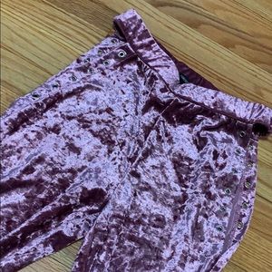 Velvet Pink Metallic High Waist Pants